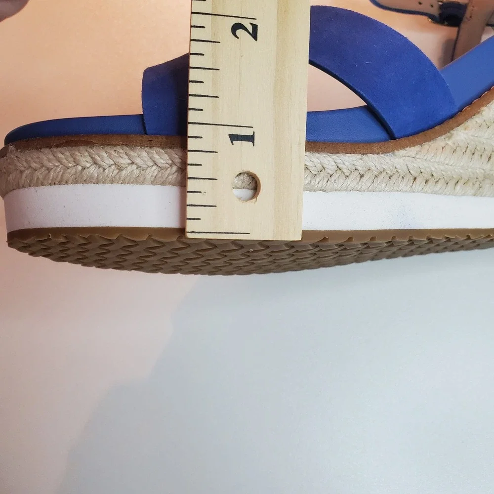Cole Haan Cloudfeel Blue Suede Espadrille Wedge Sandals W31919 Womens 11